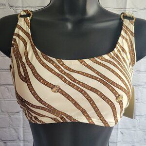 Michael Kors Printed Logo Ring Bikini Top
